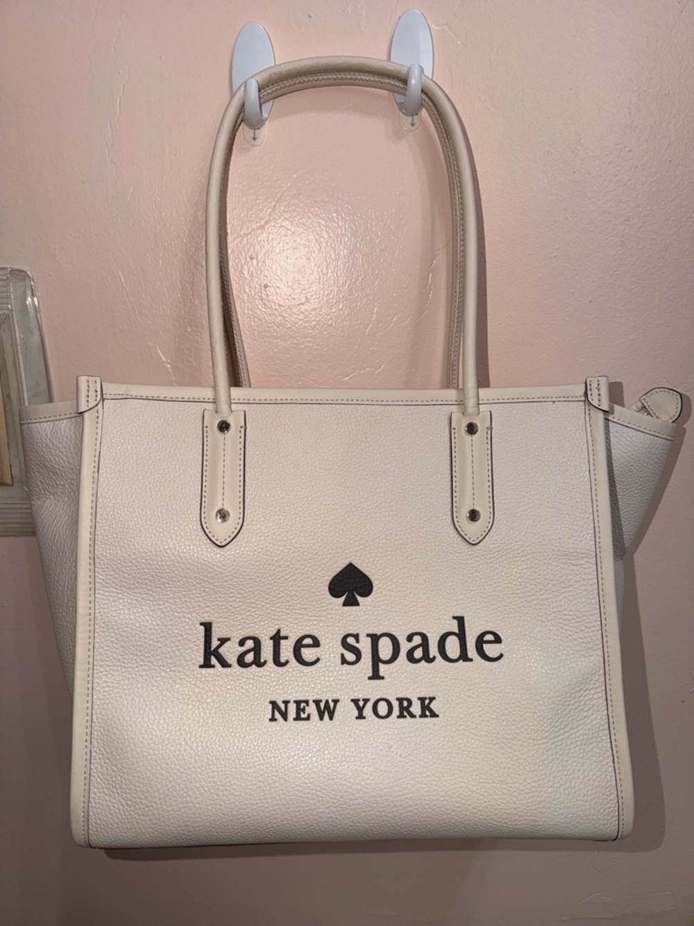 kate spade Cream Leather Logo Tote